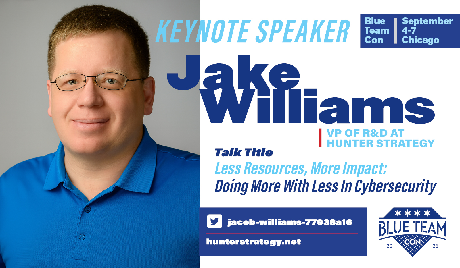 Keynote Graphic featuring Jake Williams and the title of the keynote address.