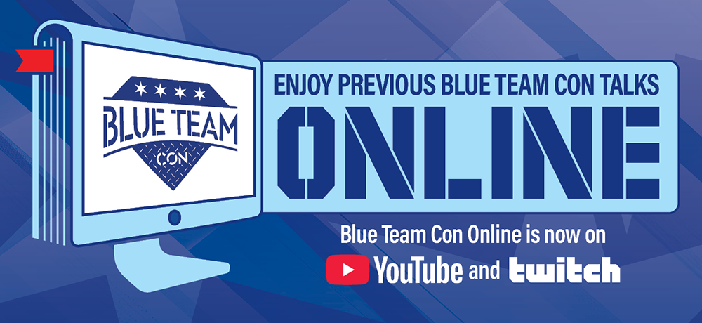 Blue team con online logo with streaming platform information